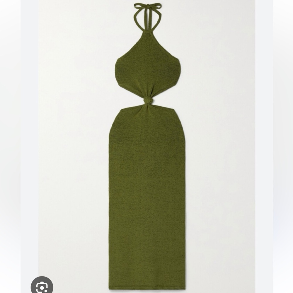 Cult Gaia green halter neck dress
